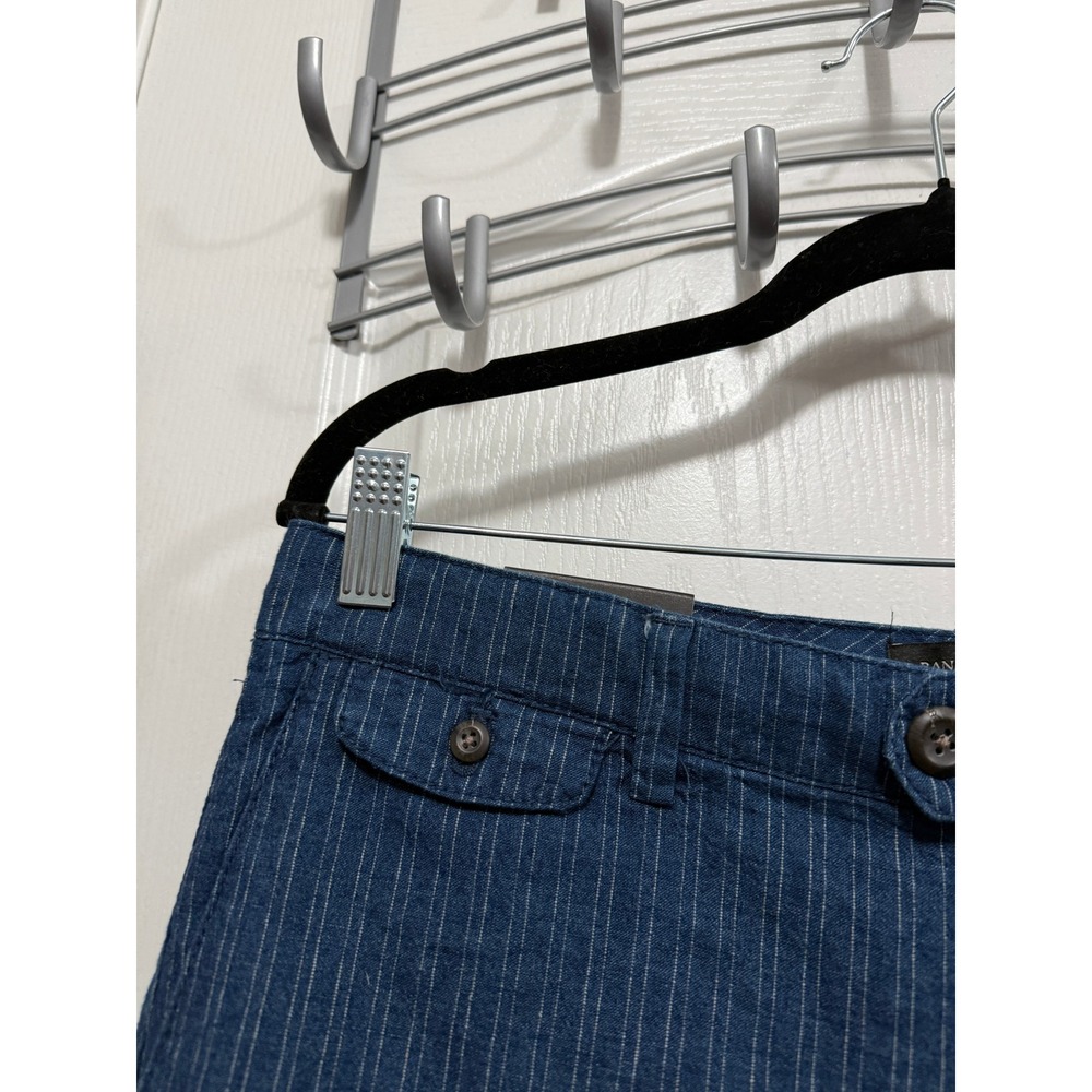 Banana Republic Blue Pinstripe Linen Blend Slim Fit Shorts 7" Inseam Mens 31 NEW - Picture 6 of 16